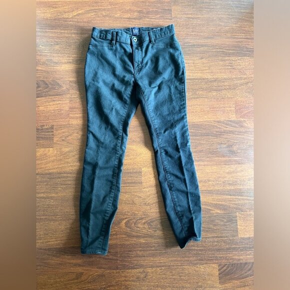 GAP Navy Blue Stretch Skinny Pants Women’s Size 4 Mid Rise Twill Work Casual - Picture 2 of 3